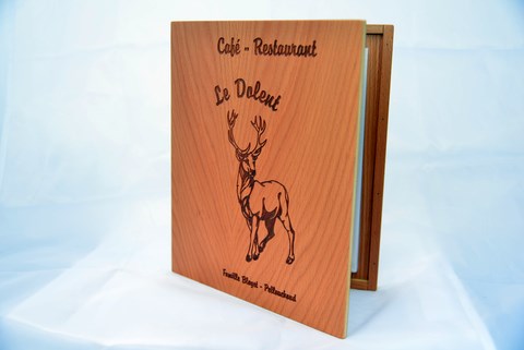 Cartes de menus en bois personnalisable A4